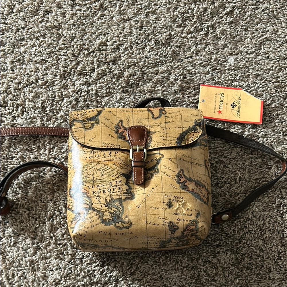 Vintage Map Print Crossbody Bag